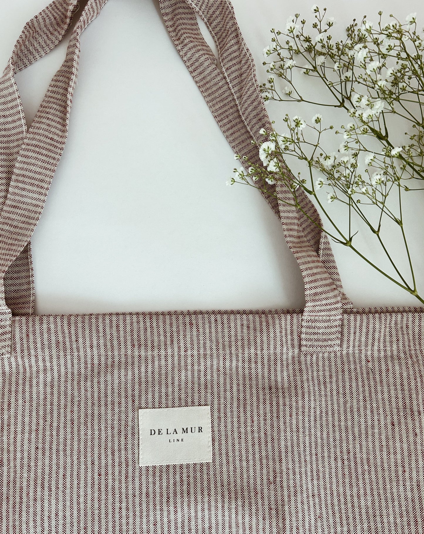 Oversized Soft Pink Striped Tote